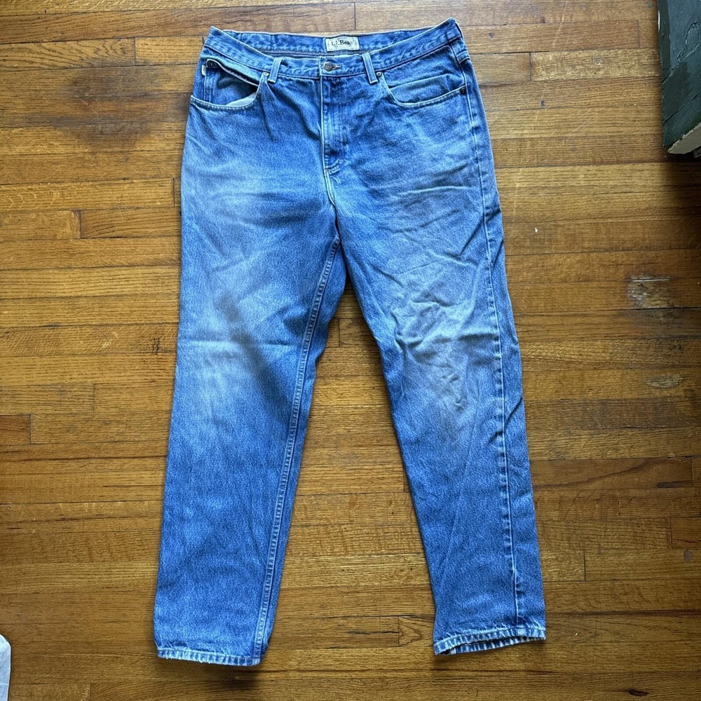 Men's L.L. Bean Classic Fit Light‎ Washed Denim 36W 32L